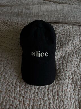 alice Embroidered Black Baseball Cap
